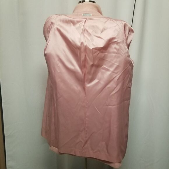 Vintage 60s Jill Jr. 100% Wool Longline Blazer Pink Woman's XL Retro - Picture 6 of 8
